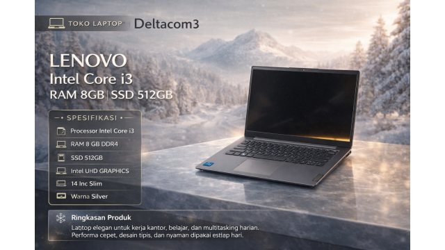 Lenovo Ideapad 3 14ITL6 Processor Intel Core i3 Gen 11, RAM 8GB, Ssd 512GB NVME, Layar 14inc, Keyboard Backlight, Warna Abu2 Silver