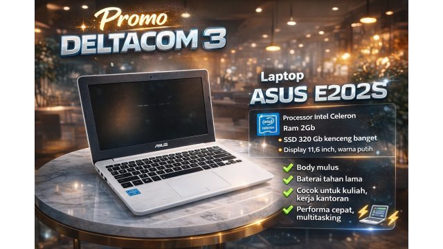 Asus E202 Processor Intel Celeron, RAM 2GB, HDD 320GB, Display 11inc, Warna Putih
