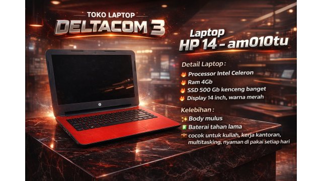 HP TPN-I119 PROCESSOR INTEL CELERON, RAM 4GB, 500GB, Display 14inc, Warna Merah