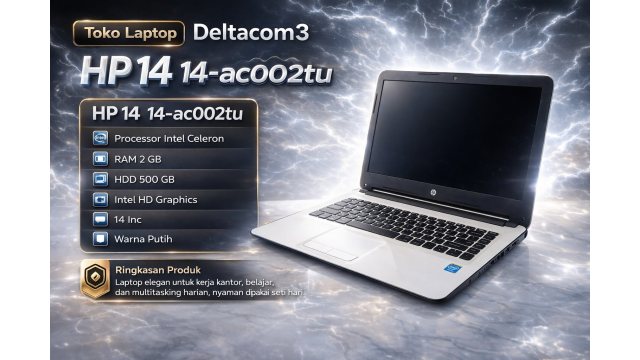 HP Tpn i119 Processor Intel Celeron, RAM 2GB, HDD 500GB, Display 14inc, Warna Putih