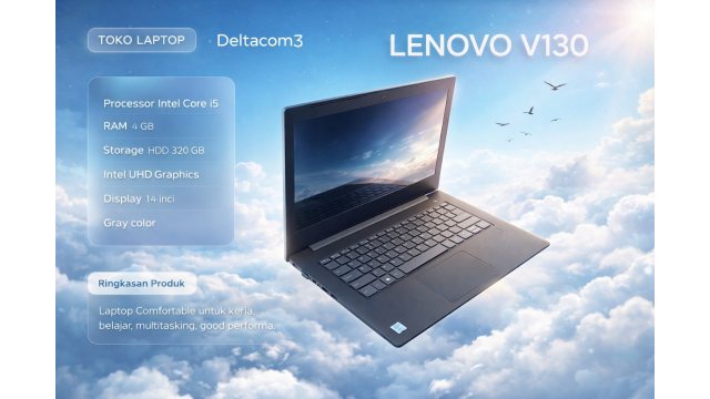 Lenovo V130 Processor Intel Core i5, RAM 4GB, HDD 320GB,Display 14inc, Warna Abu2