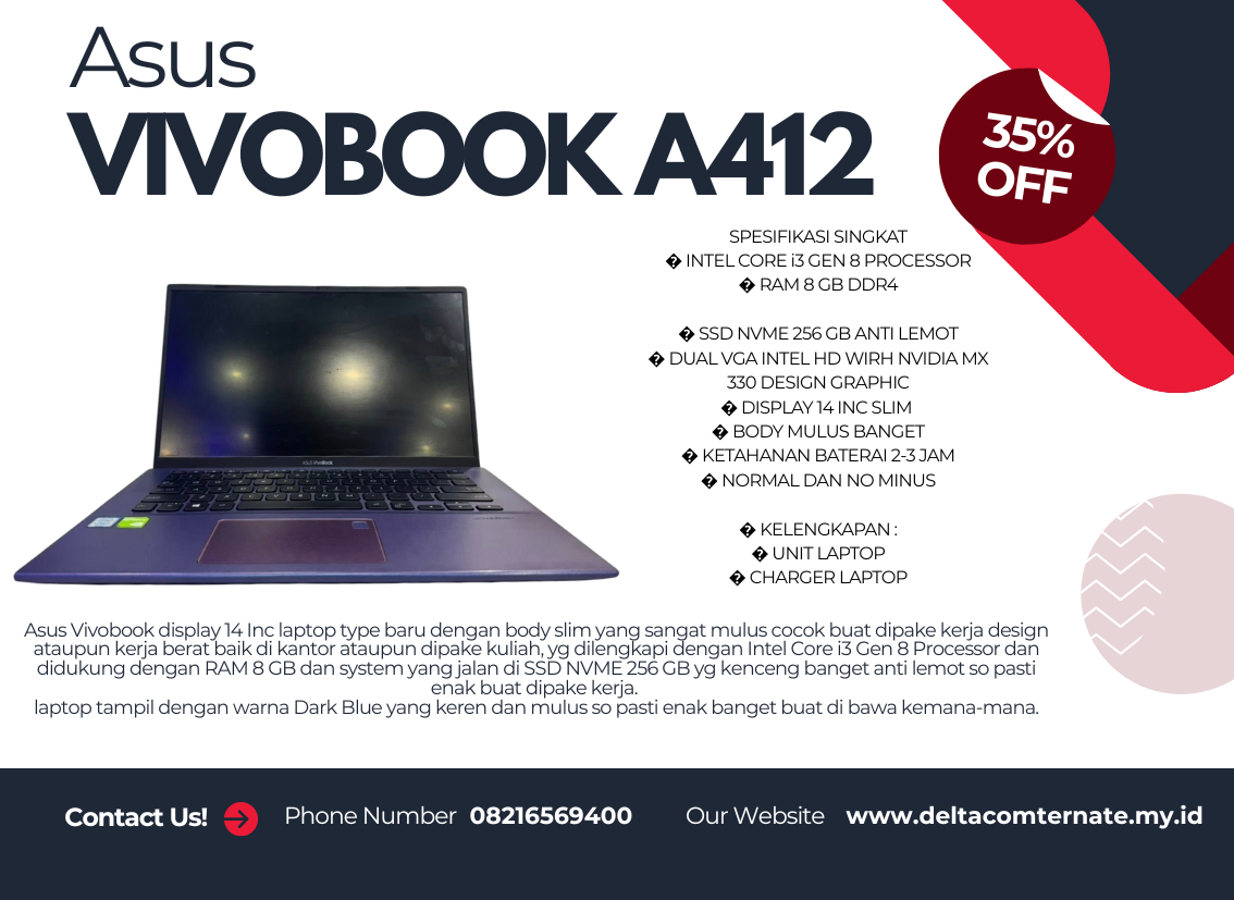 ASUS VivoBook A512F Core i5 RAM 8GB SSD 512GB